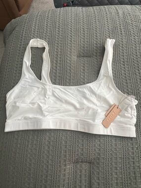SKIMS White Scoop Bralette Bikini Top